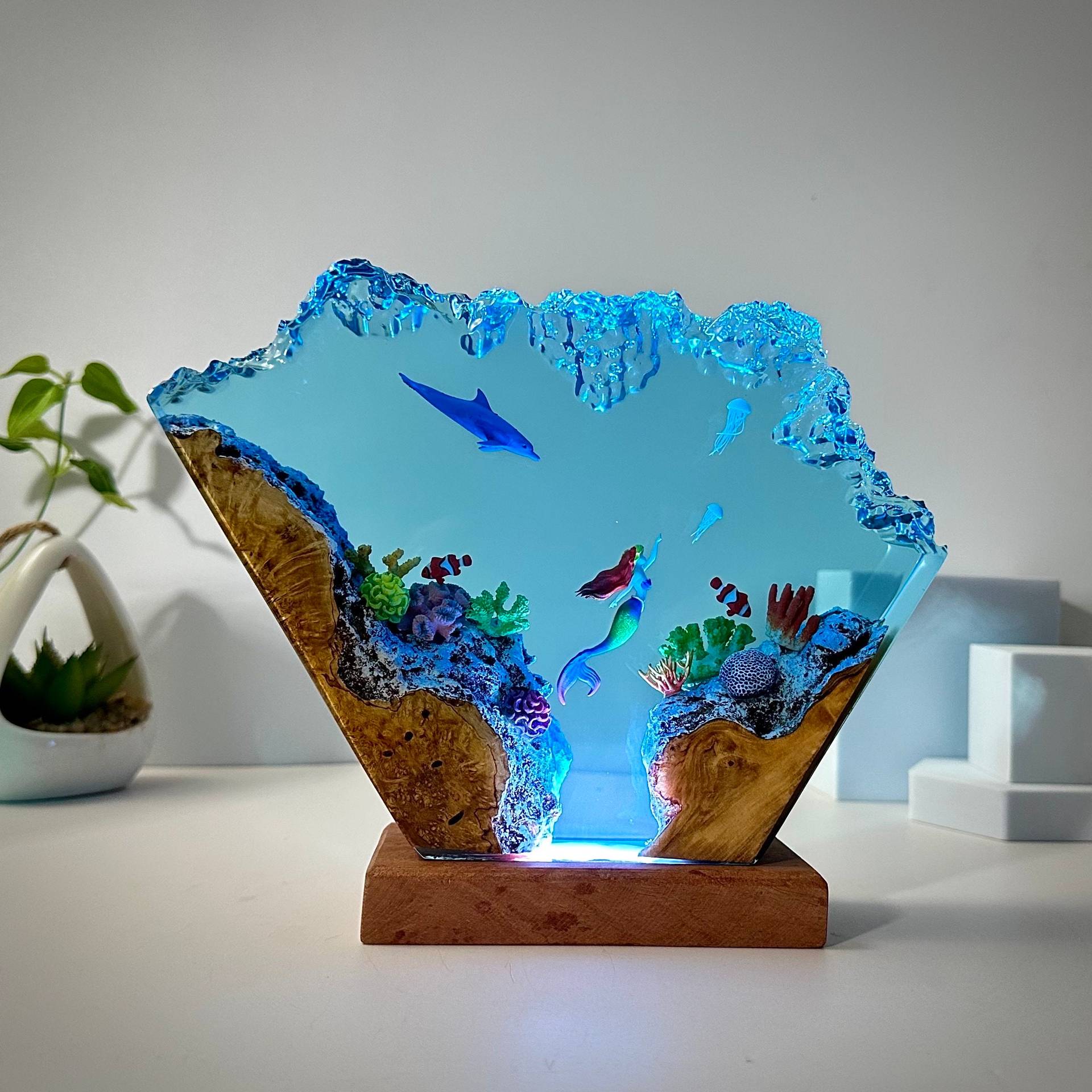 Resin Art Design For Wedding - 8 *5 Inches New Mermaid and