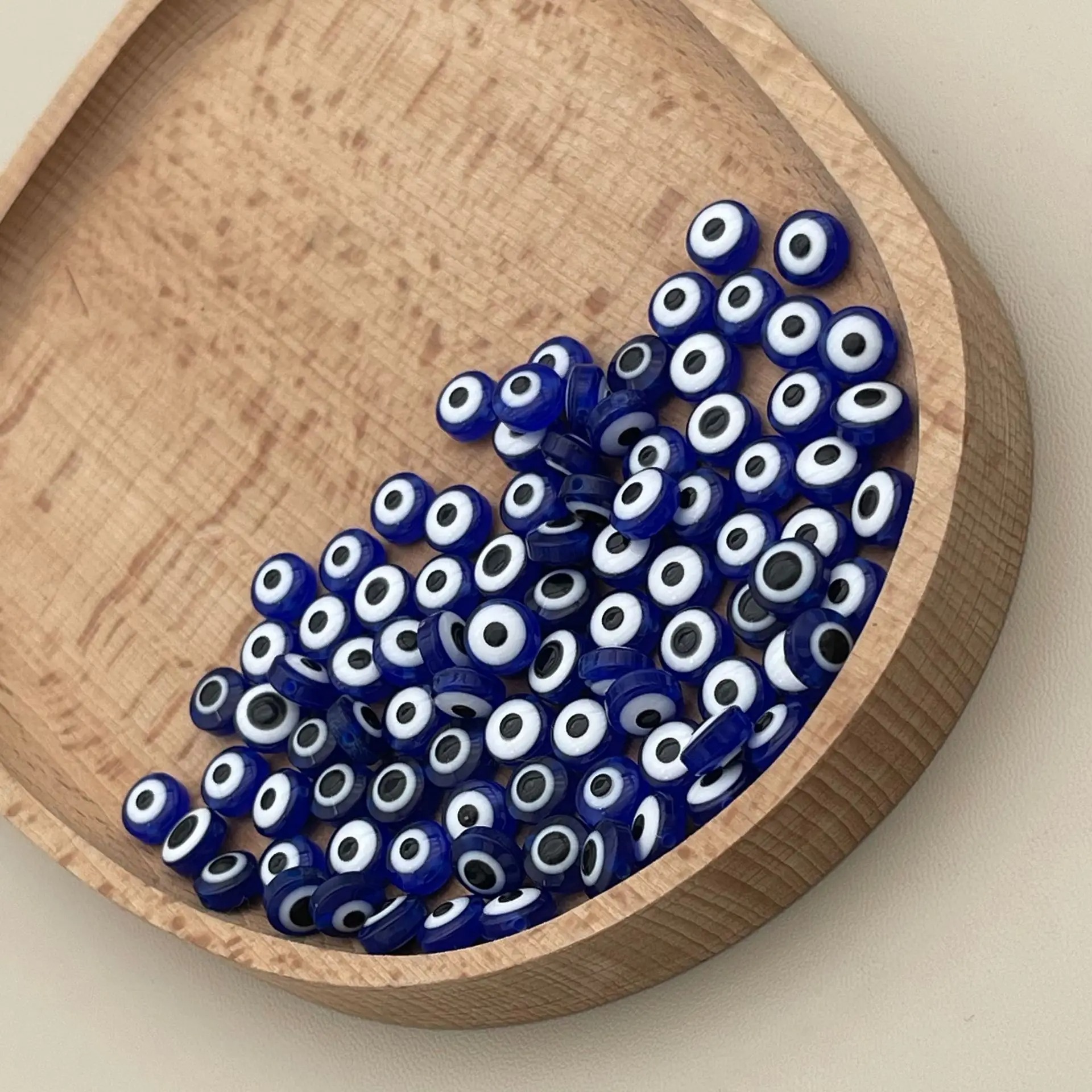 Resin Art Bracelet - 200pcs 8mm Blue Evil Eye Beads
