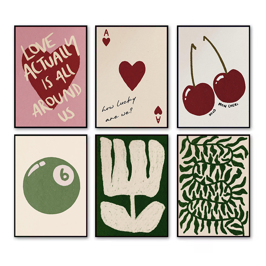 Resin Art Quotes - Retro Feeling Lucky Poster Cherry Positive