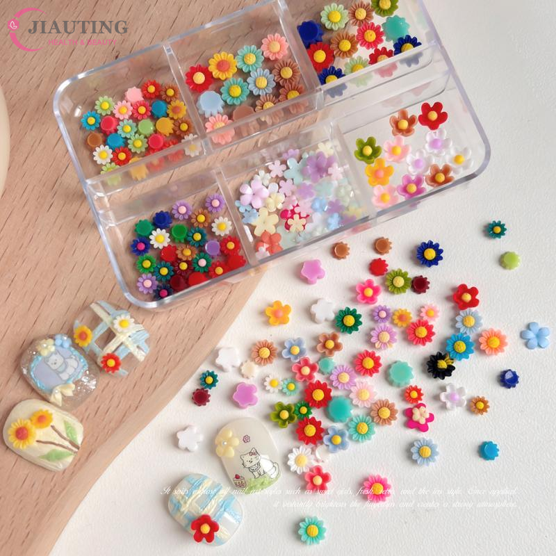 Resin Art Using Flowers - 6Grid/box Summer Vibe Sunflower Nail Charms