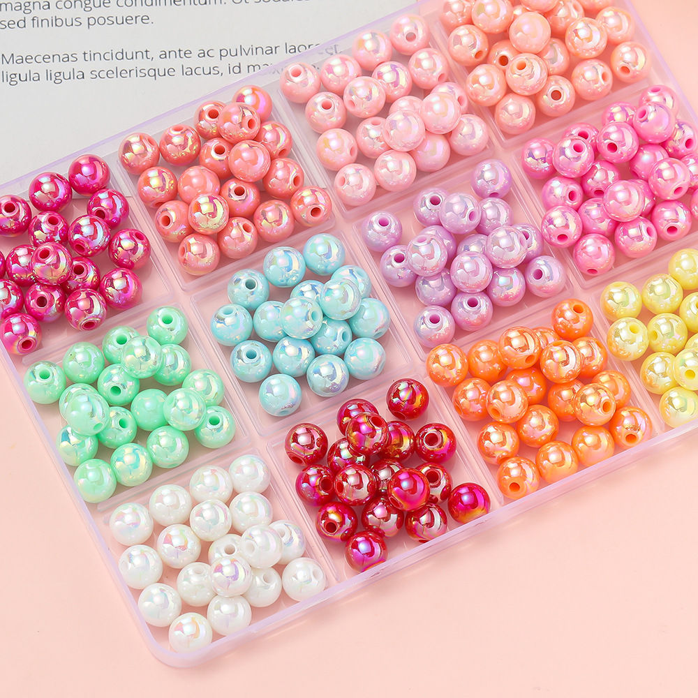 Resin Art Bracelet - 50/100pcs 6/8/10mm AB Color Acrylic Beads