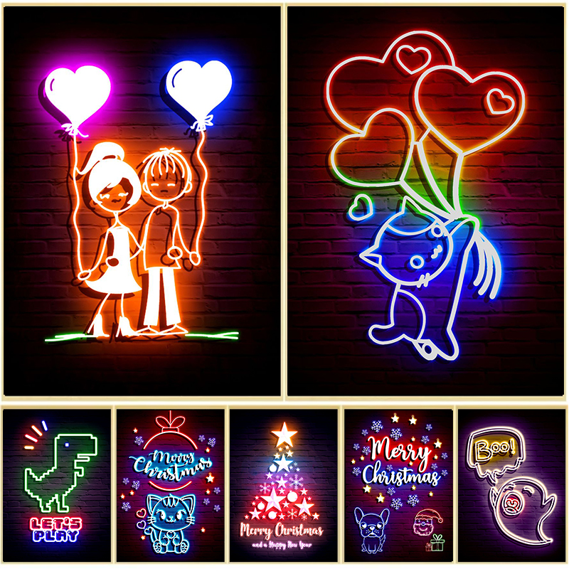 Resin Art Zone - Neon Art Boy Girl Love Balloon