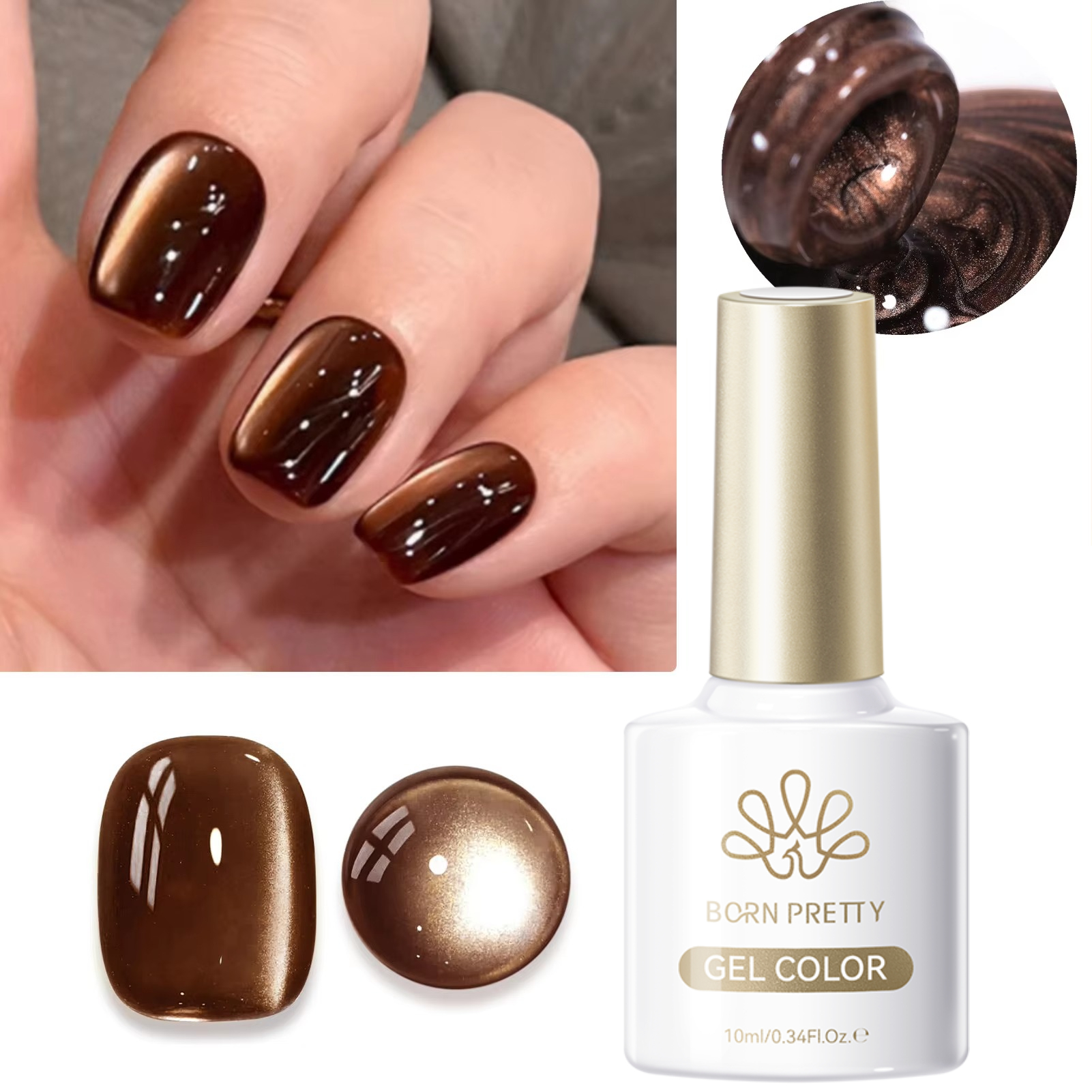 BORN PRETTY 10ml Dark Brown Re - Resin Art Varnish 评论和价格