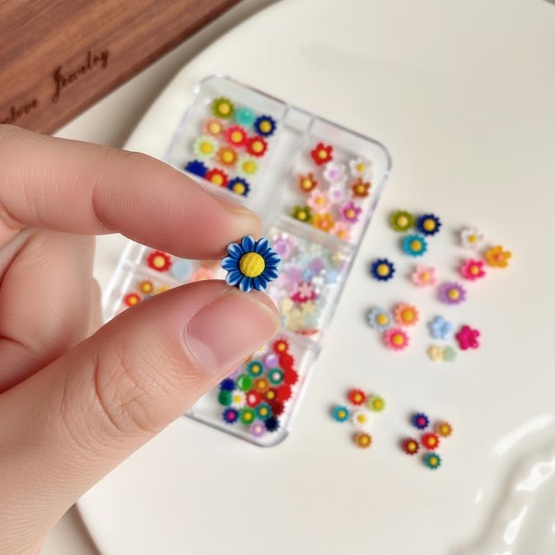 Summer 3D Sunflower Nail Charm - Resin Art Using Flowers 评论和价格
