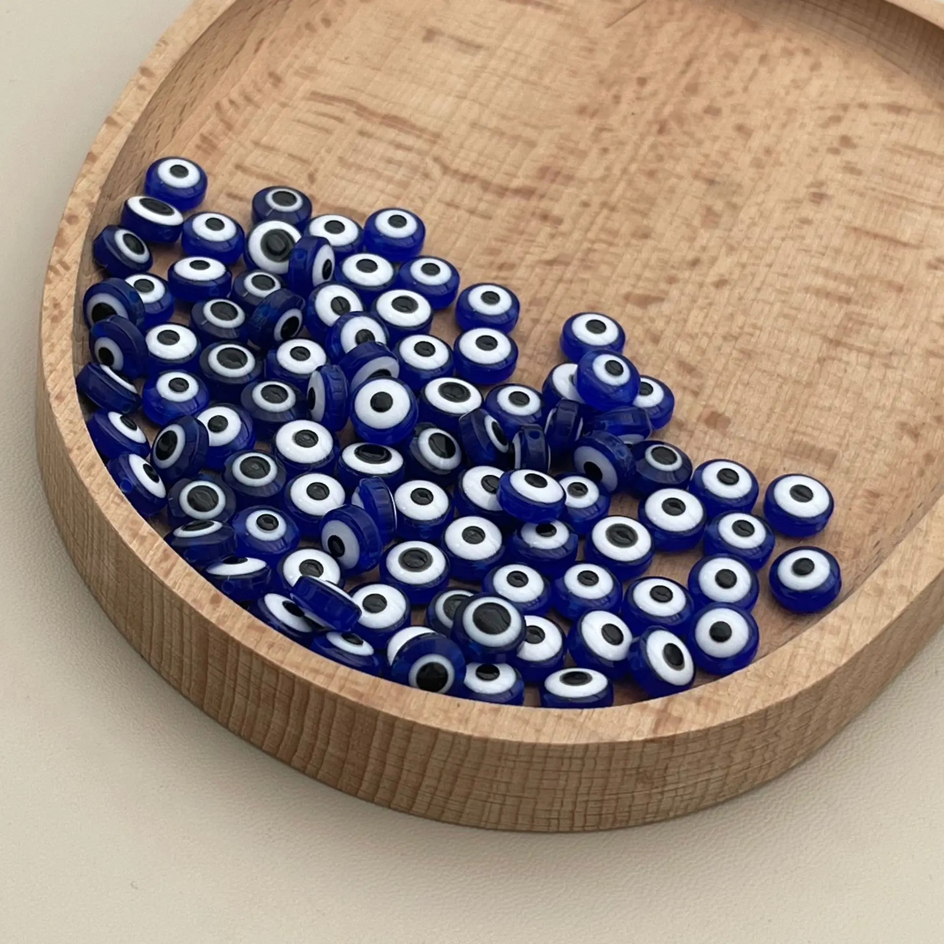 200pcs 8mm Blue Evil Eye Beads - Resin Art Bracelet 评论和价格