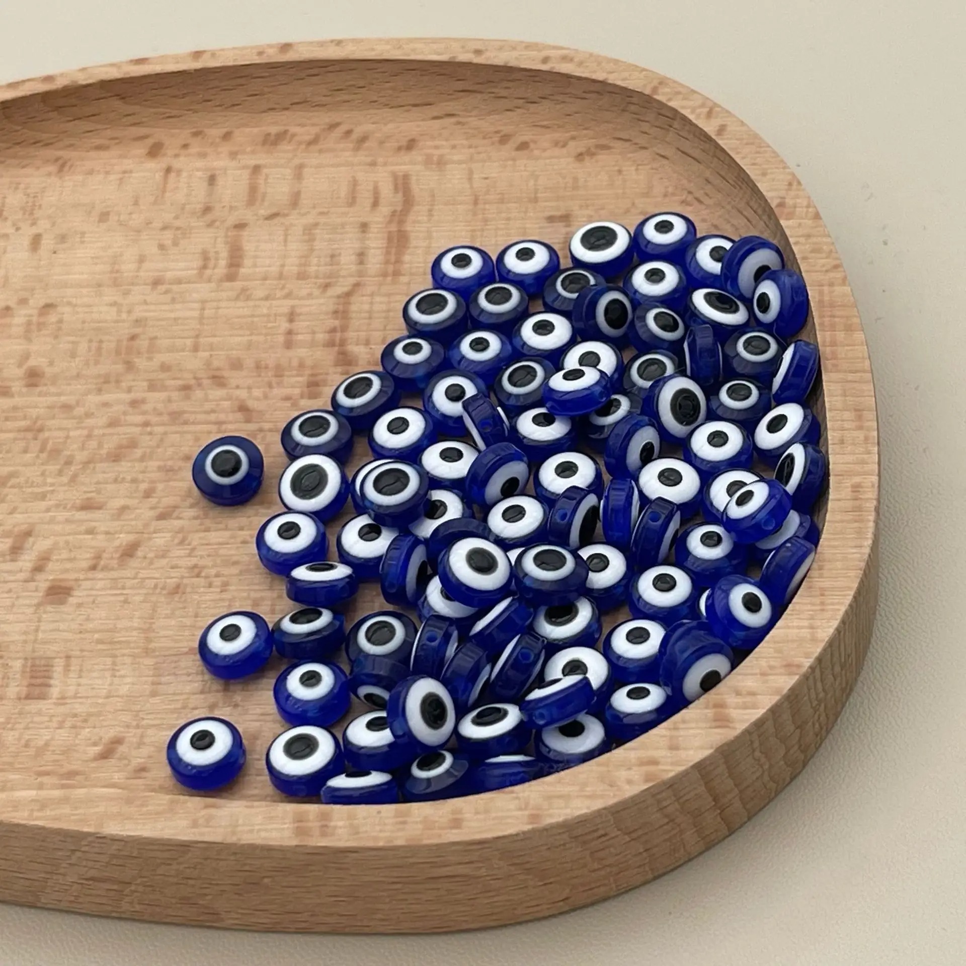 200pcs 8mm Blue Evil Eye Beads - Resin Art Bracelet 评论和价格