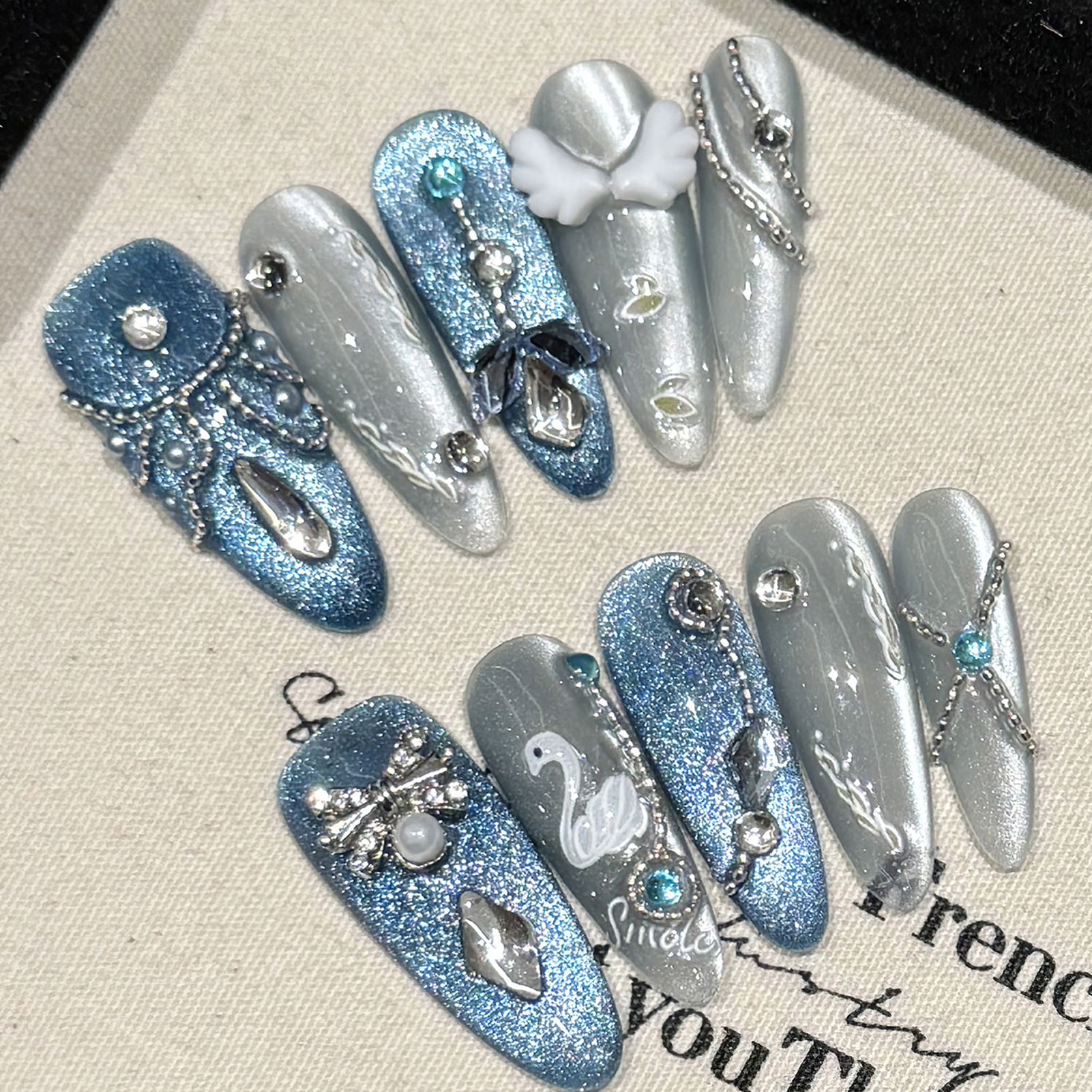 10Pcs White Swan Handmade Fals - Resin Art Glitter 评论和价格
