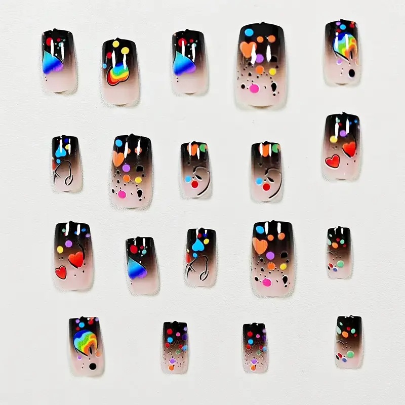 24PCS Nude Press on Nails Shor - Resin Art Glitter 评论和价格