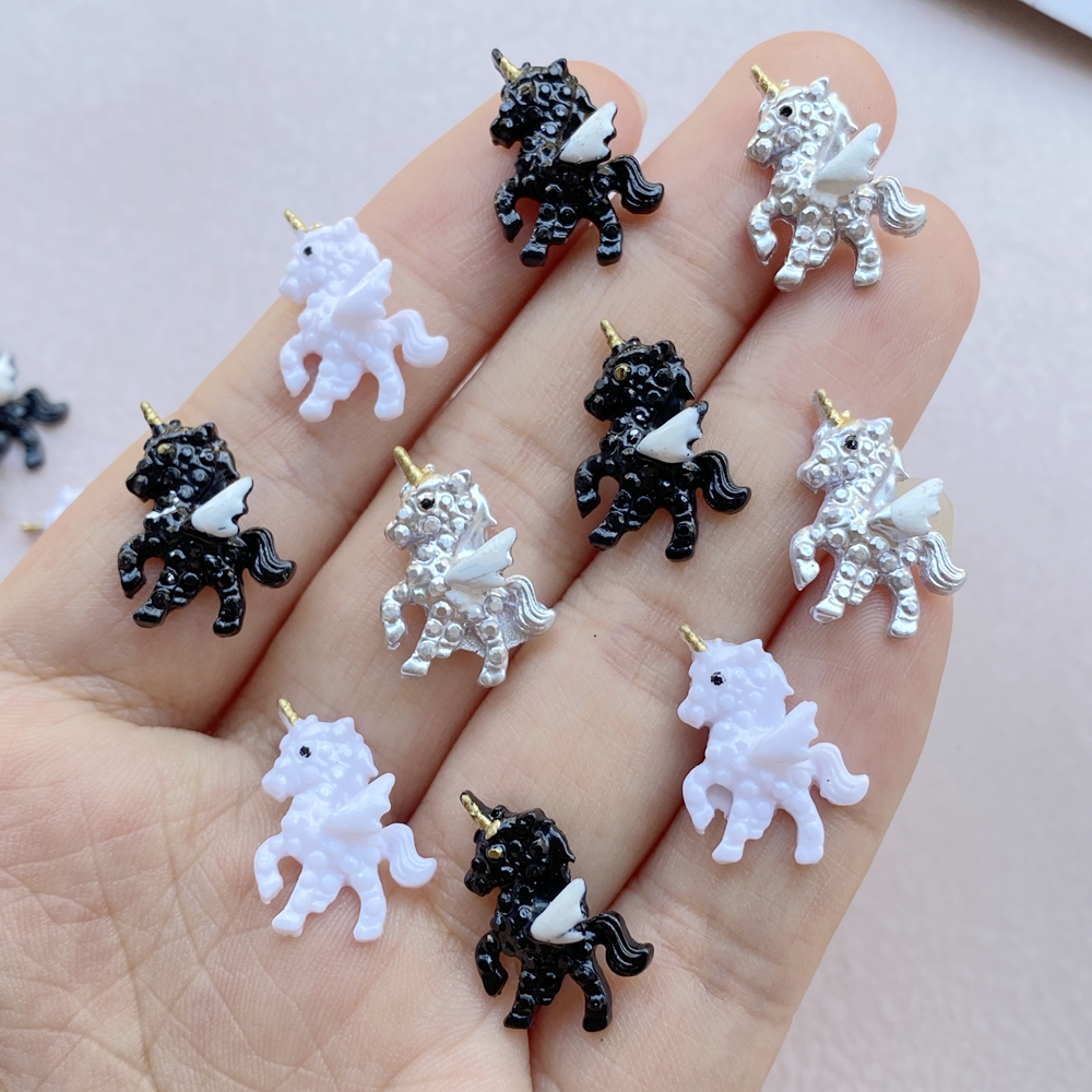 10Pcs Cute Mini Cartoon Unicor - Resin Art Design For Wedding 评论和价格