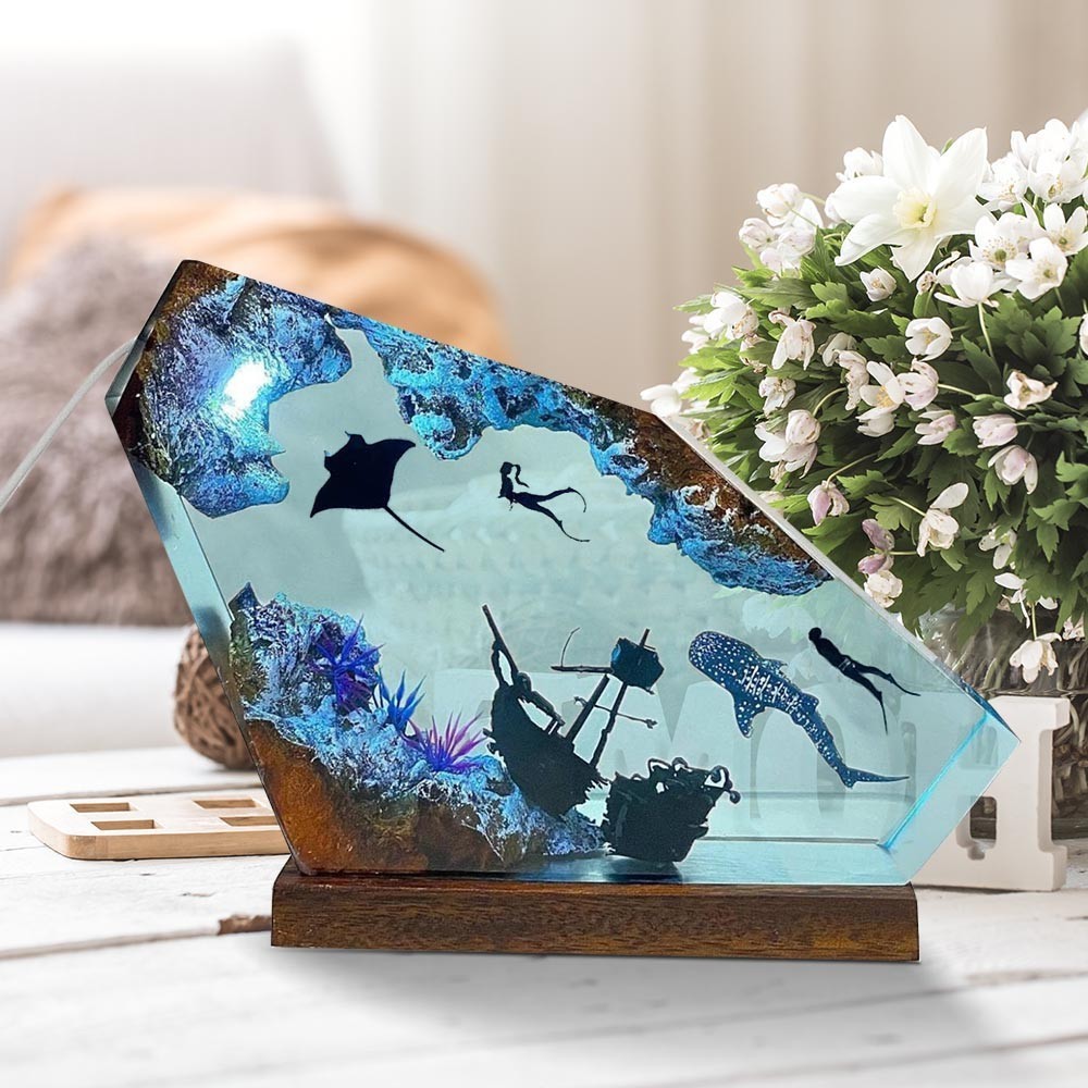 Marine Resin Wood Art Luminesc - Resin Art Design For Wedding 评论和价格