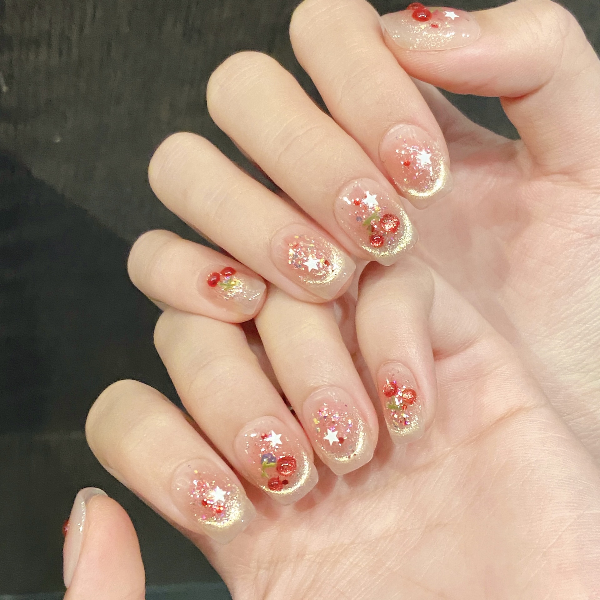 10pcs Sweet Cherry Press On Na - Resin Art Glitter 评论和价格