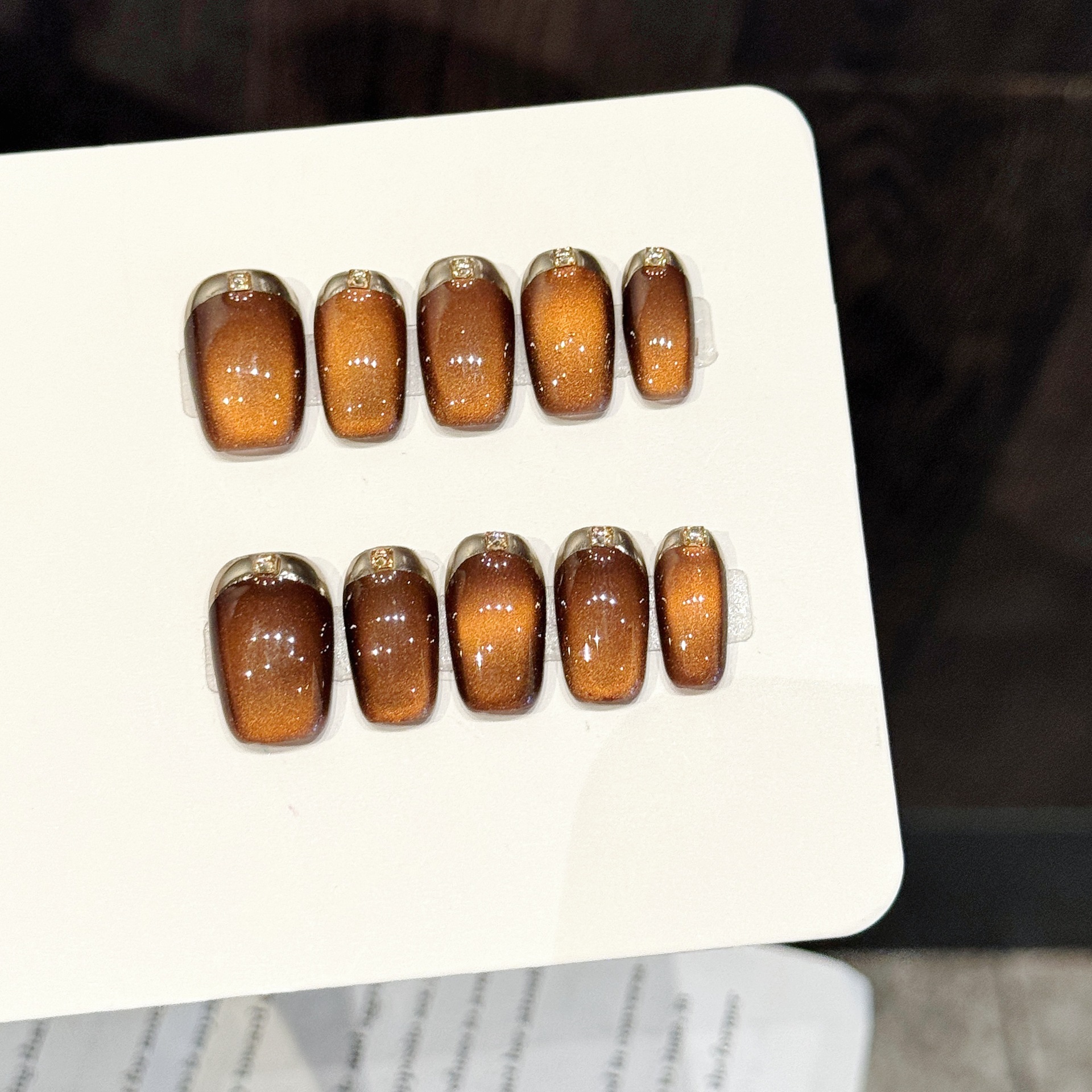 10PCS Square Handmade Press On - Resin Art Glitter 评论和价格