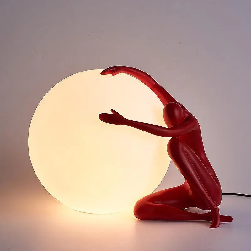 Italy Table Lamps Art  Portrai - Resin Art On Floor 评论和价格