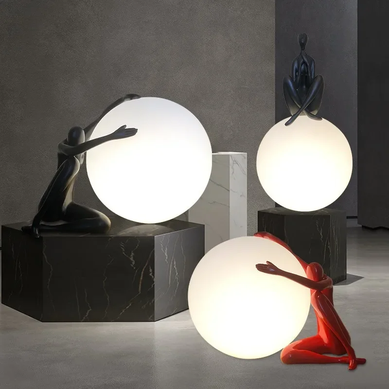 Italy Table Lamps Art  Portrai - Resin Art On Floor 评论和价格