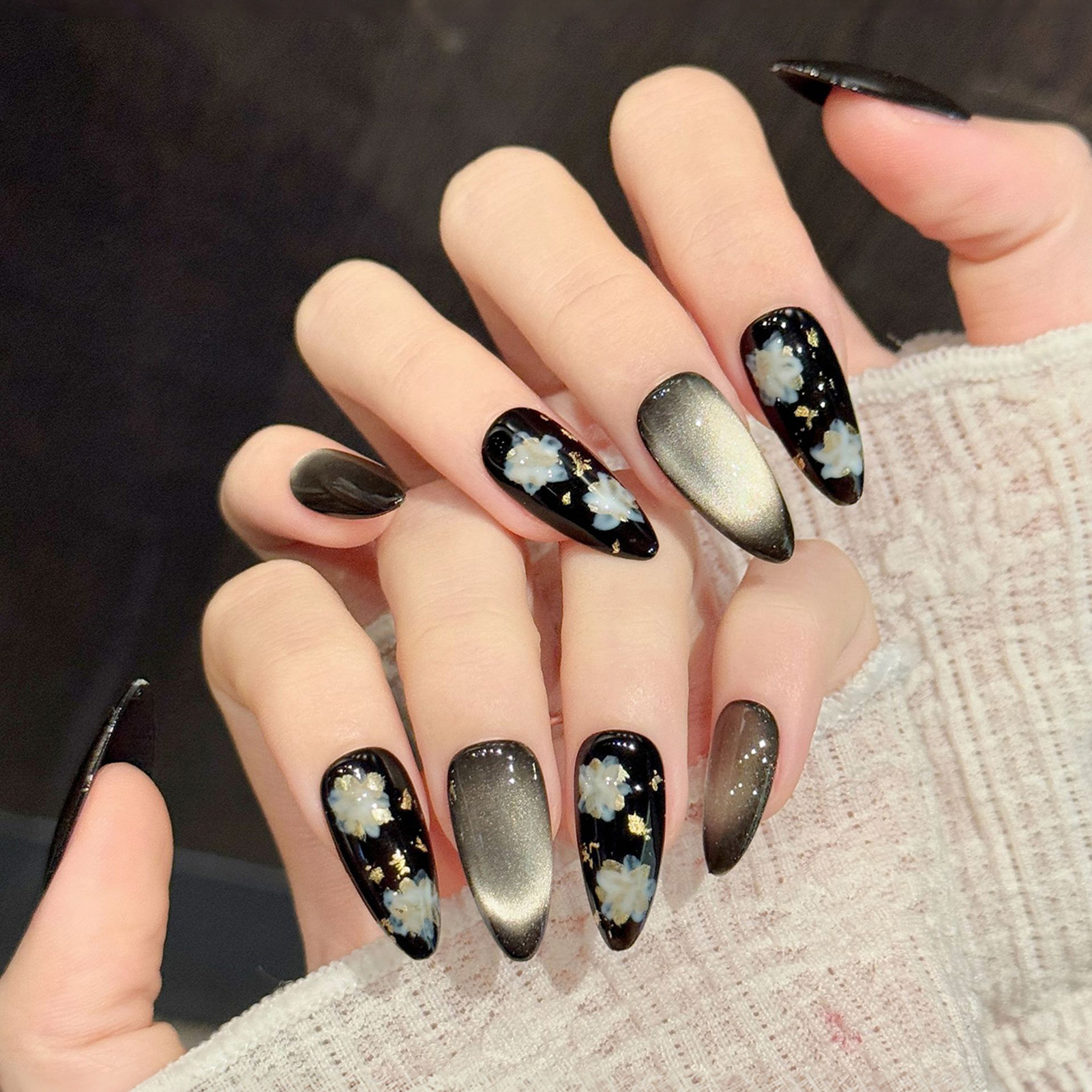 10pcs Shiny Black-Gold Cat's E - Resin Art Glitter 评论和价格
