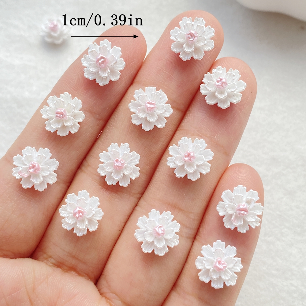 50Pcs Cute Mini Cartoon Flower - Resin Art Design For Wedding 评论和价格