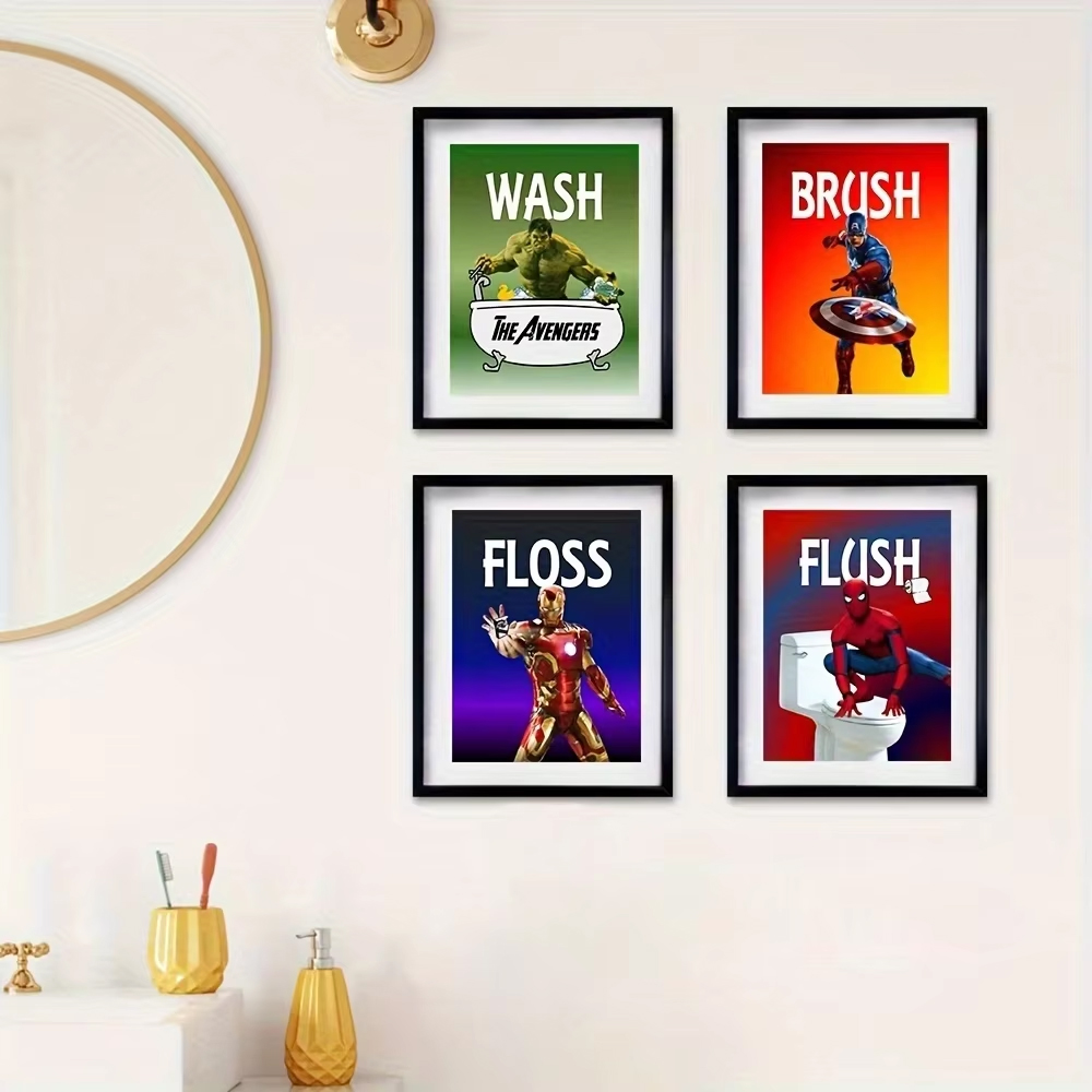 Superheroes Bathroom Wall Art  - Resin Art Quotes 评论和价格