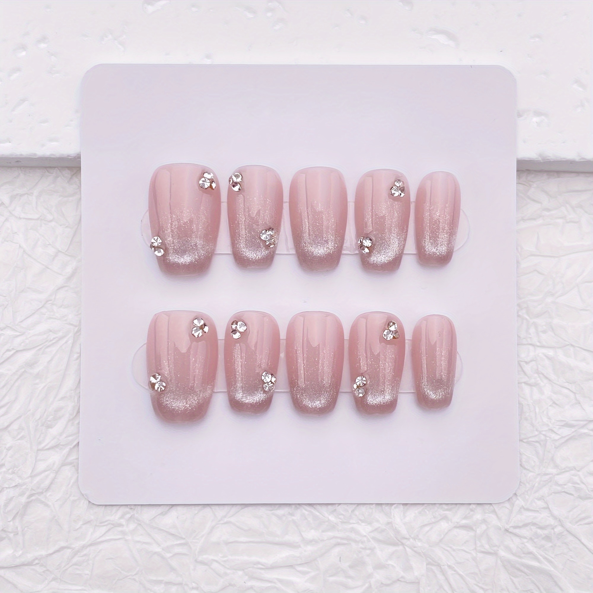 10pcs Handmade Press On Nails, - Resin Art Glitter 评论和价格
