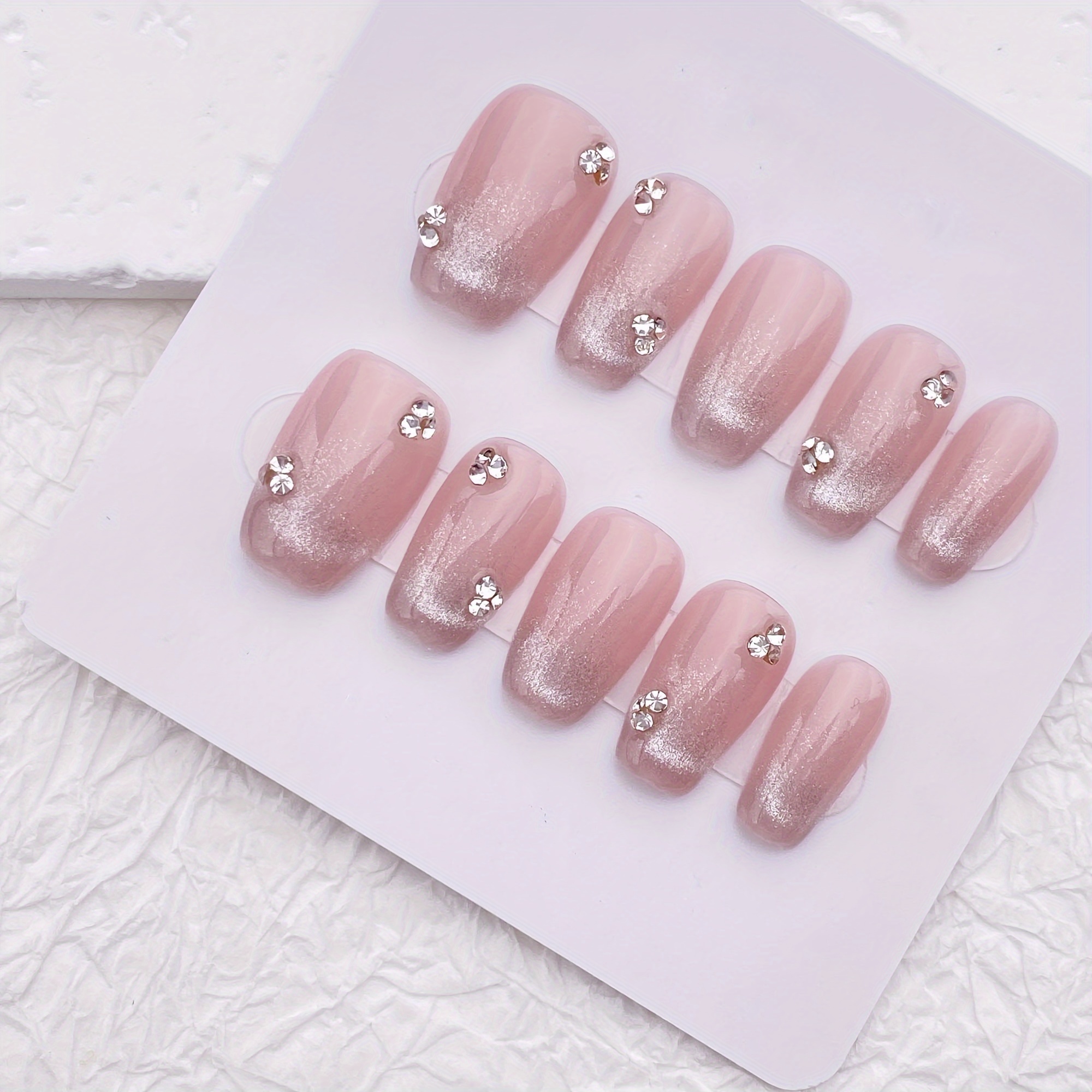 10pcs Handmade Press On Nails, - Resin Art Glitter 评论和价格