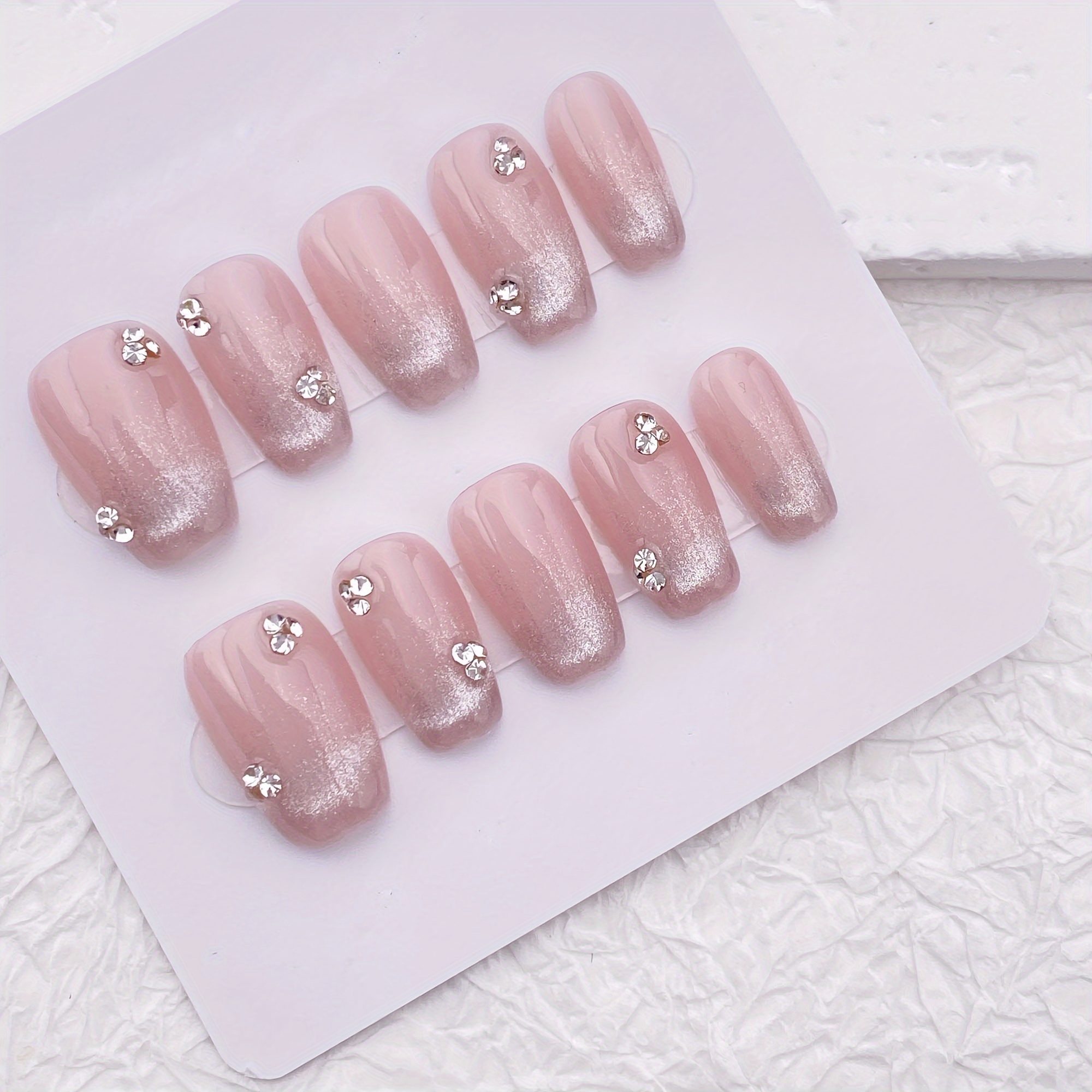 10pcs Handmade Press On Nails, - Resin Art Glitter 评论和价格