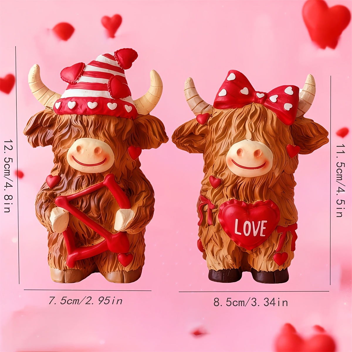Highland Cow Couple Resin Orna - Resin Art Design For Wedding 评论和价格
