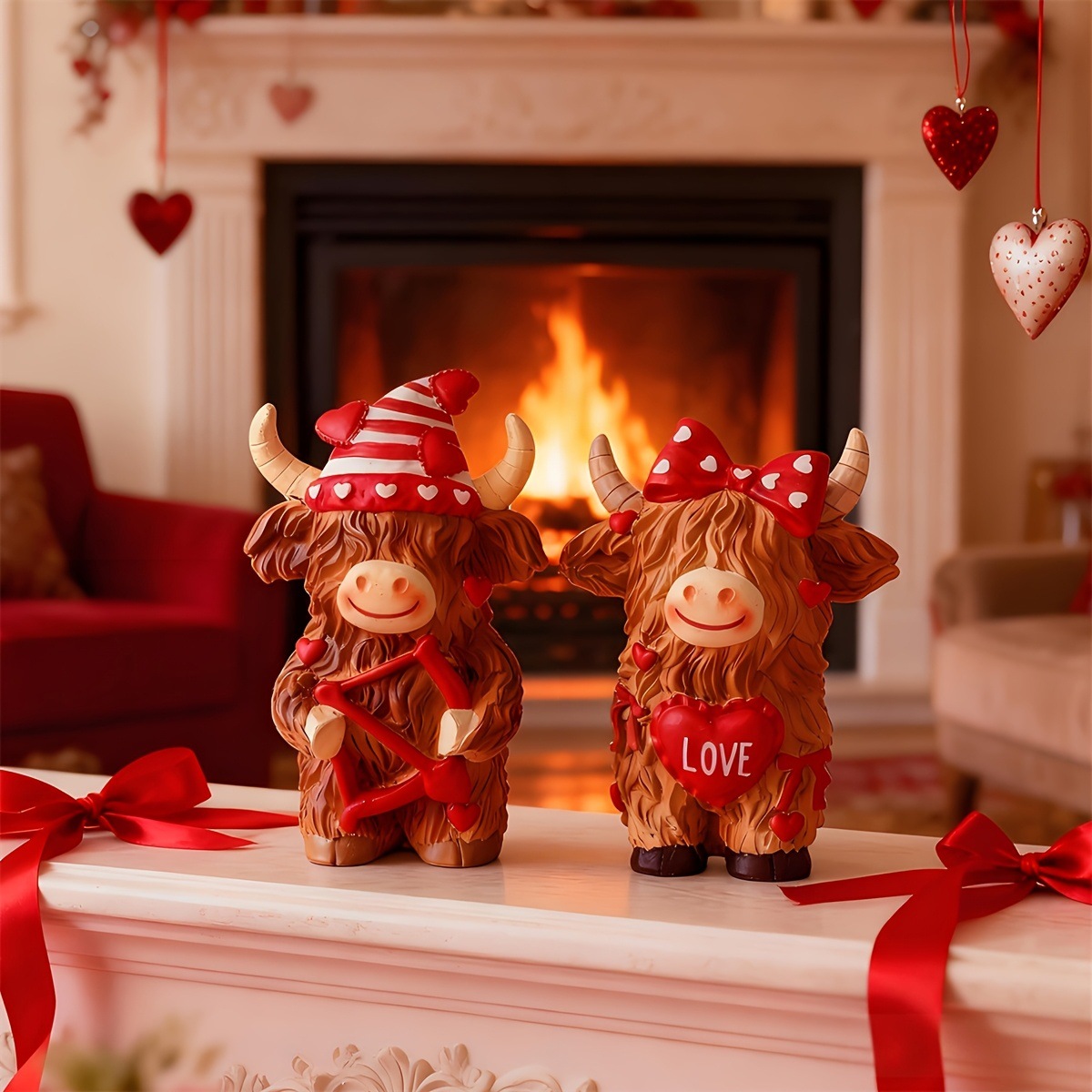 Highland Cow Couple Resin Orna - Resin Art Design For Wedding 评论和价格