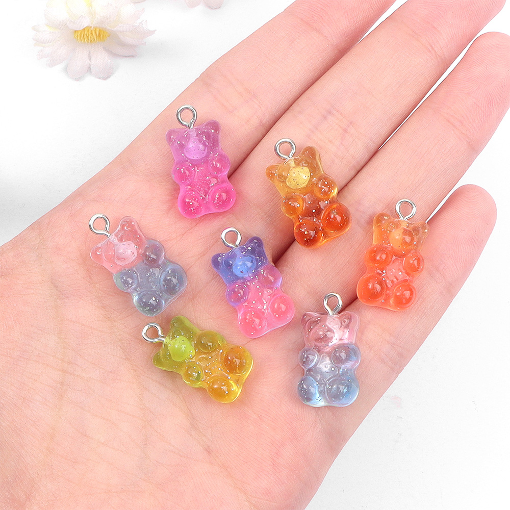 60pcs Dual Color Resin Bear Sh - Resin Art Bracelet 评论和价格