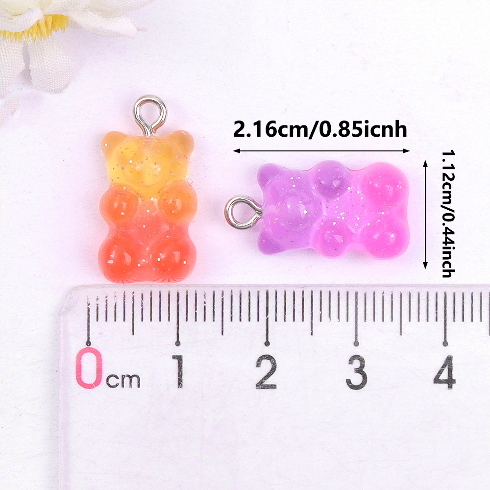 60pcs Dual Color Resin Bear Sh - Resin Art Bracelet 评论和价格