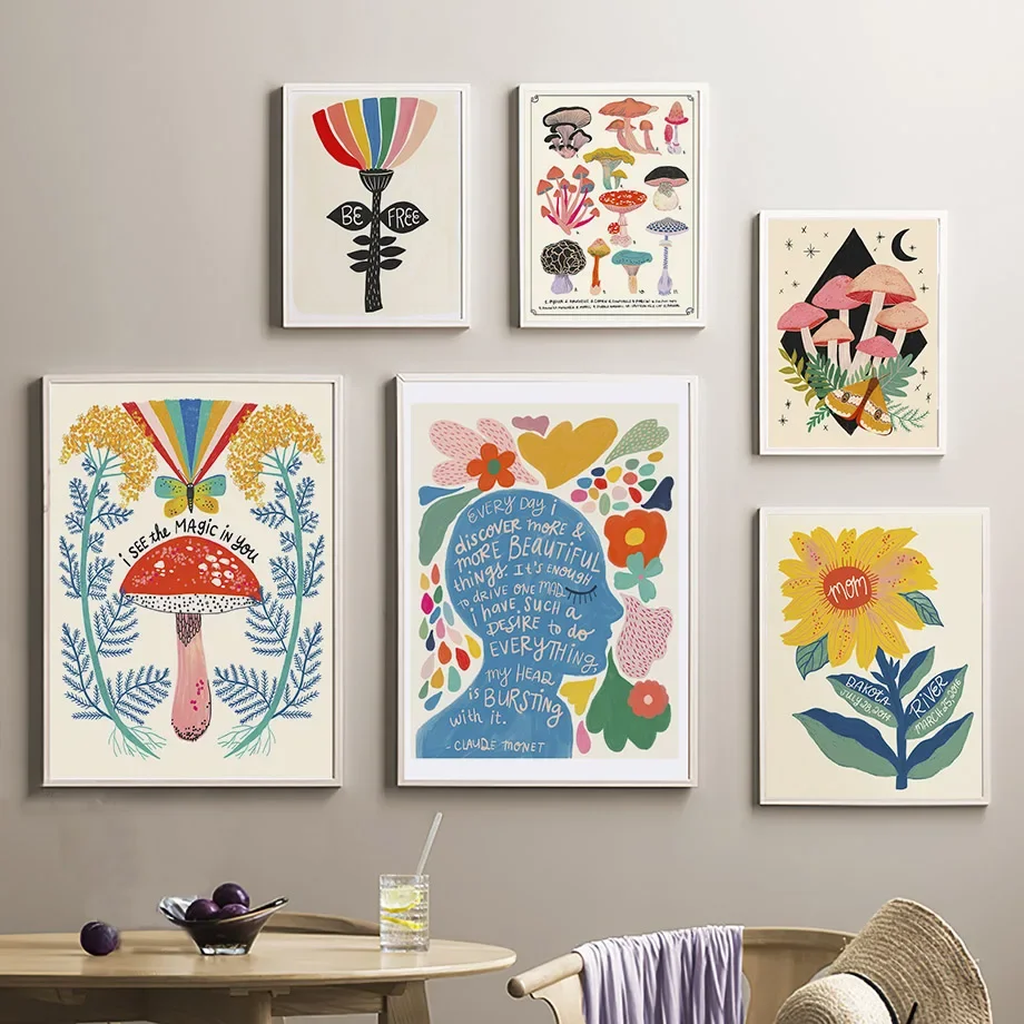 Boho Mushroom Butterfly Sunflo - Resin Art Quotes 评论和价格